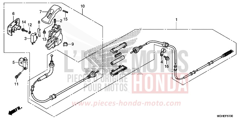 LEVIER DE STATIONNEMENT de VFR1200X "Crosstourer" DCT CANDY PROMINENCE RED (R342) 2014